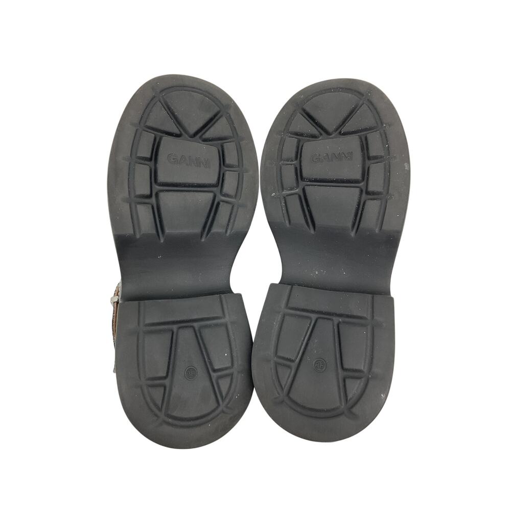 Ganni Sleek Black White Everyday Buckle Mary Jane Shoes Size EU 38 / US 8 - Picture 6 of 6